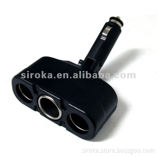 Black 3 Way Car Cigarette Lighter Socket Splitter for mobile phones